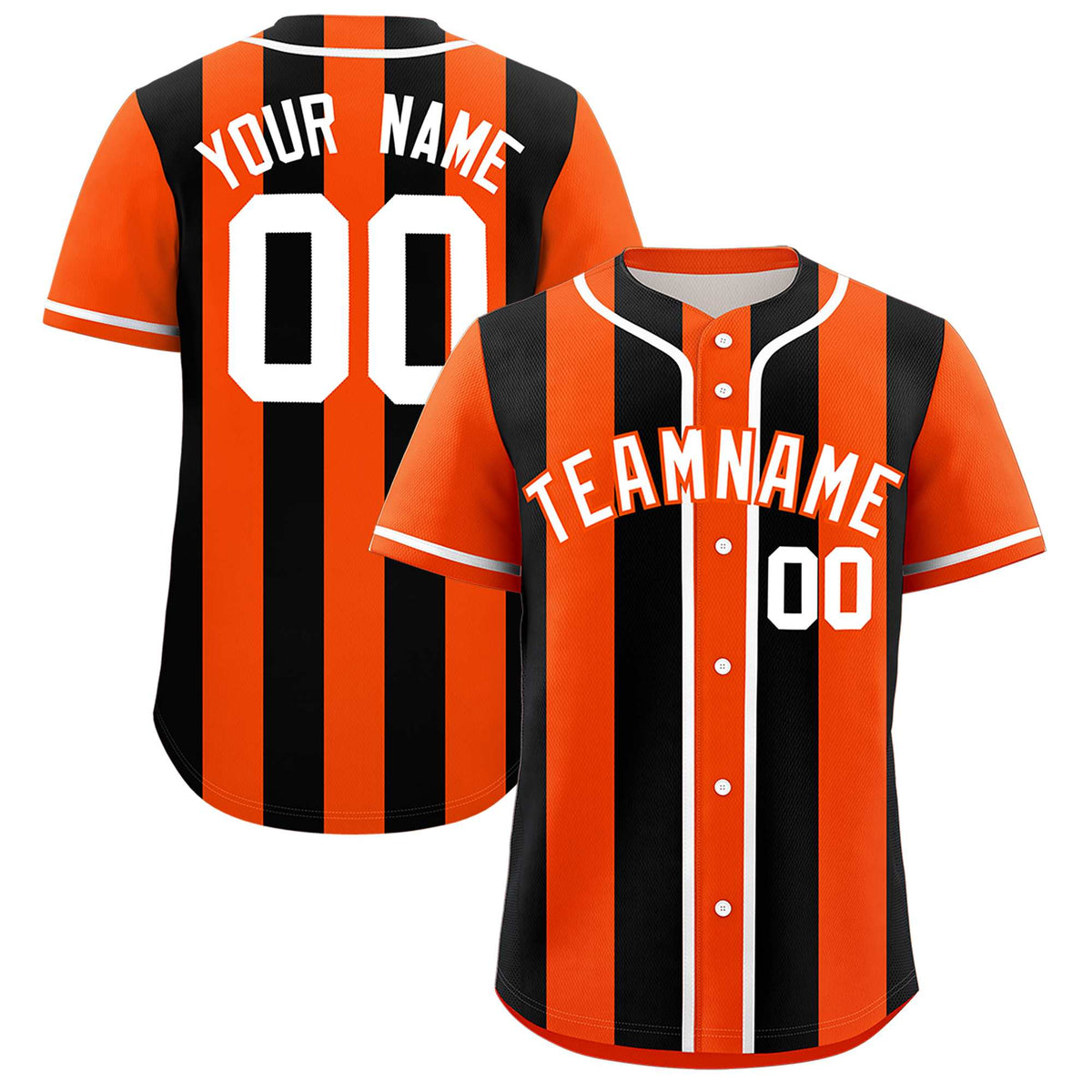 Custom Orange Black Thick Stripe Fashion Authentic Baseball jersey | KXKSHOP