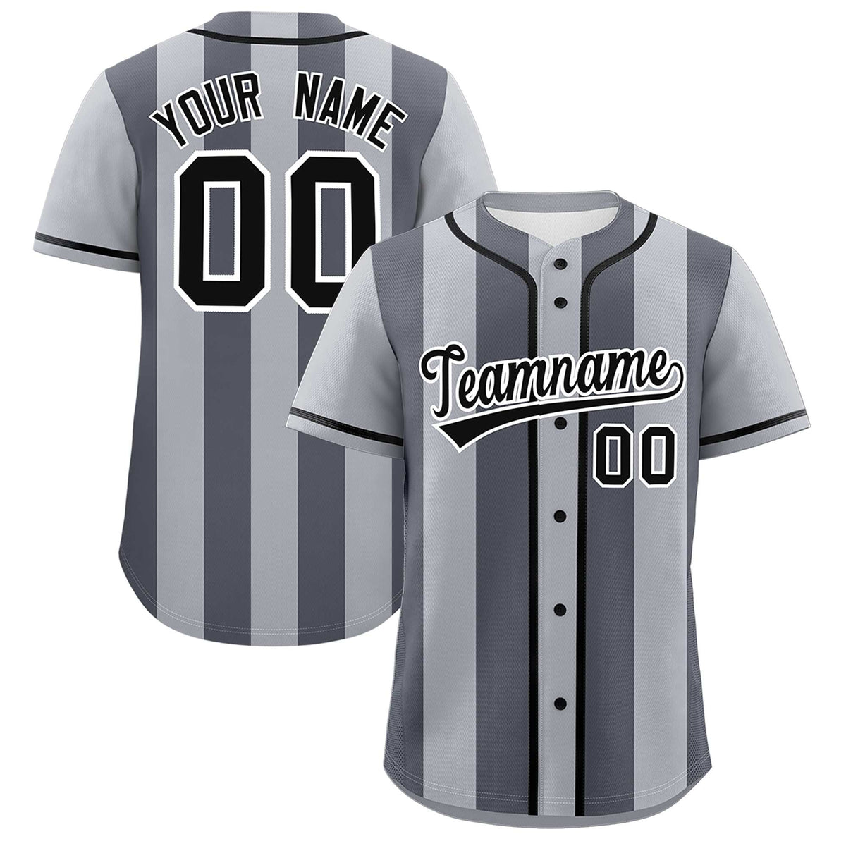 Custom Gray Dark Gray Thick Stripe Fashion Authentic Baseball jersey | KXKSHOP