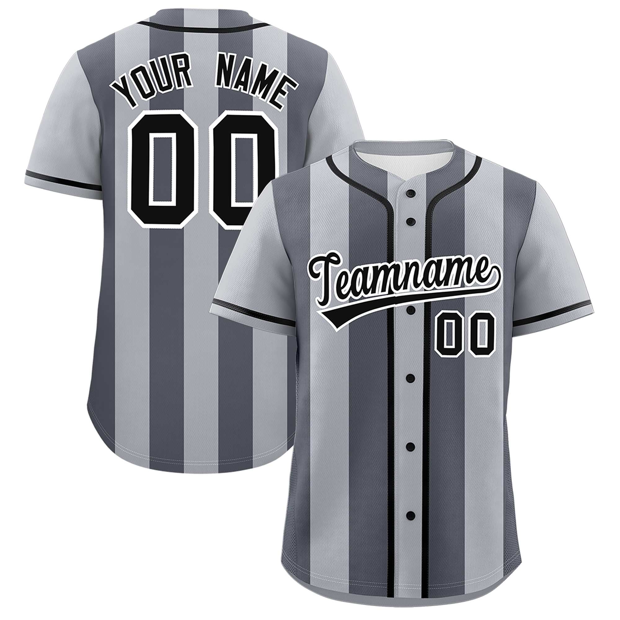 Custom Gray Dark Gray Thick Stripe Fashion Authentic Baseball jersey | KXKSHOP