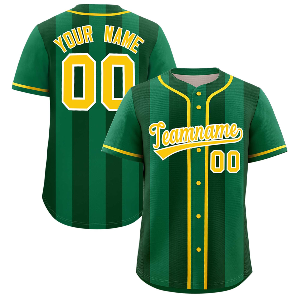 Custom Kelly Green Green Thick Stripe Fashion Authentic Baseball jersey | KXKSHOP
