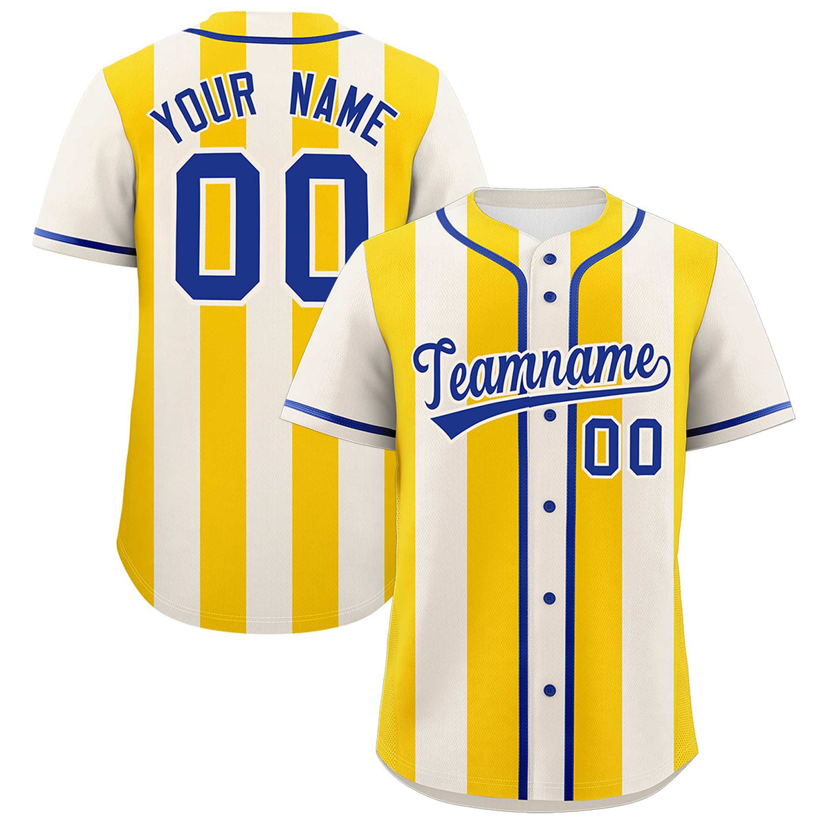 Custom Cream Gold Thick Stripe Fashion Authentic Baseball jersey | KXKSHOP