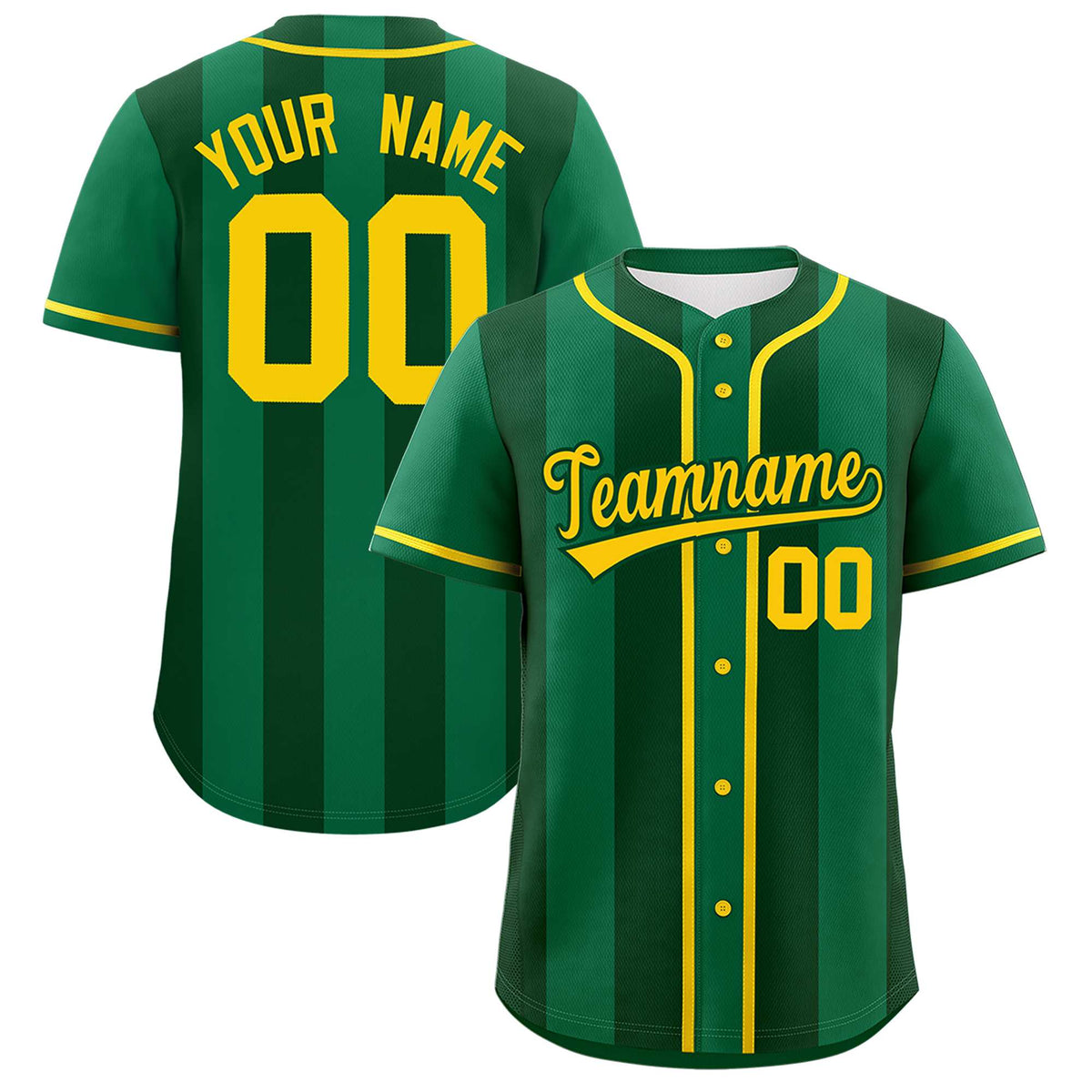 Custom Kelly Green Green Thick Stripe Fashion Authentic Baseball jersey | KXKSHOP