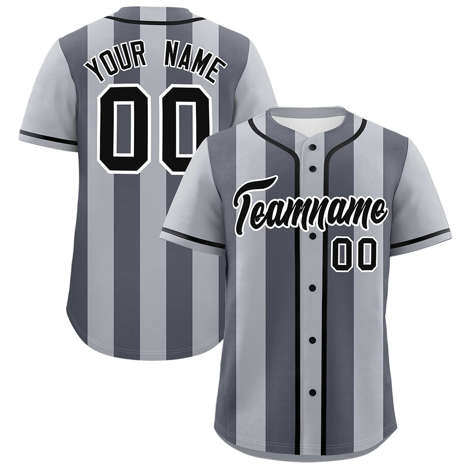 Custom Gray Dark Gray Thick Stripe Fashion Authentic Baseball jersey | KXKSHOP