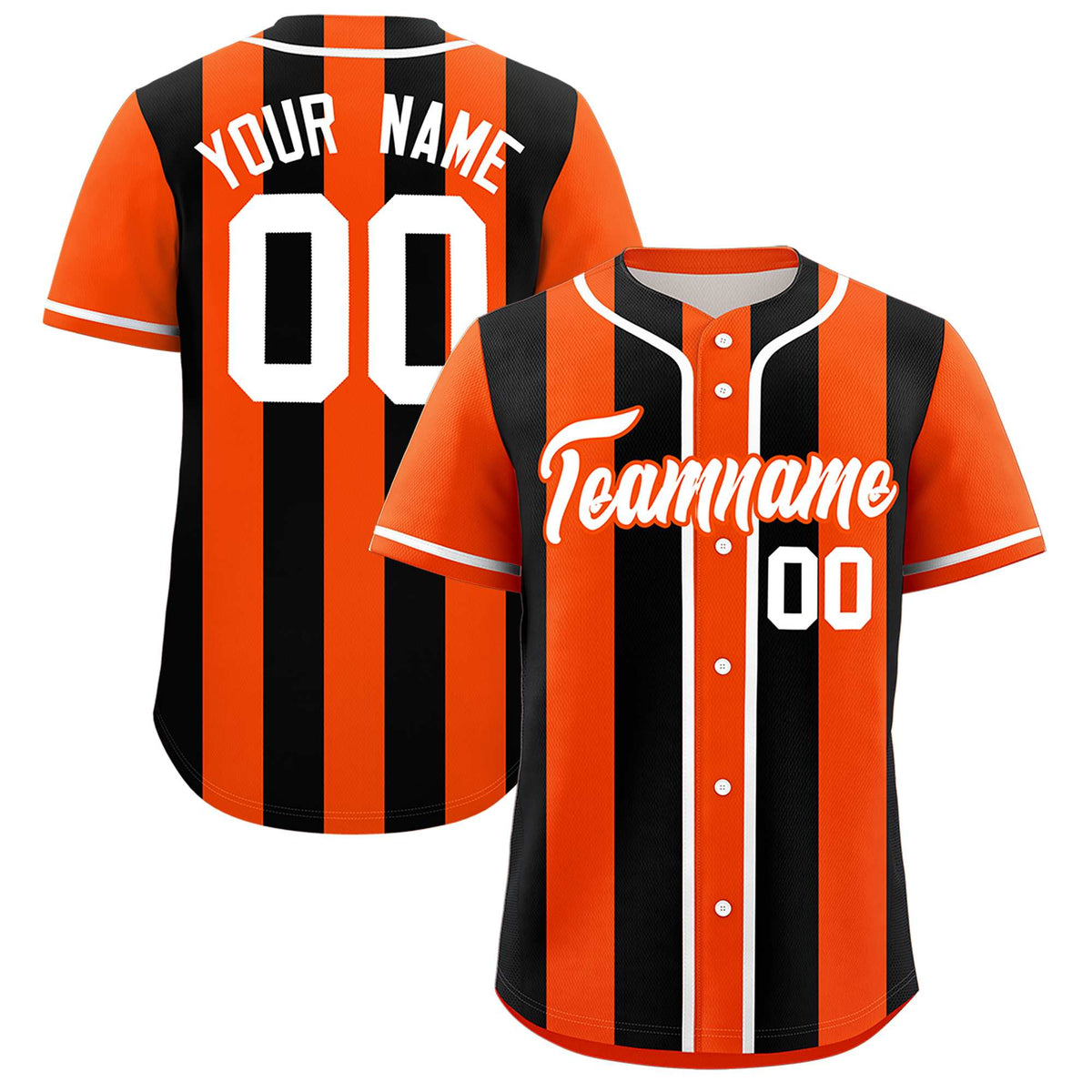 Custom Orange Black Thick Stripe Fashion Authentic Baseball jersey | KXKSHOP