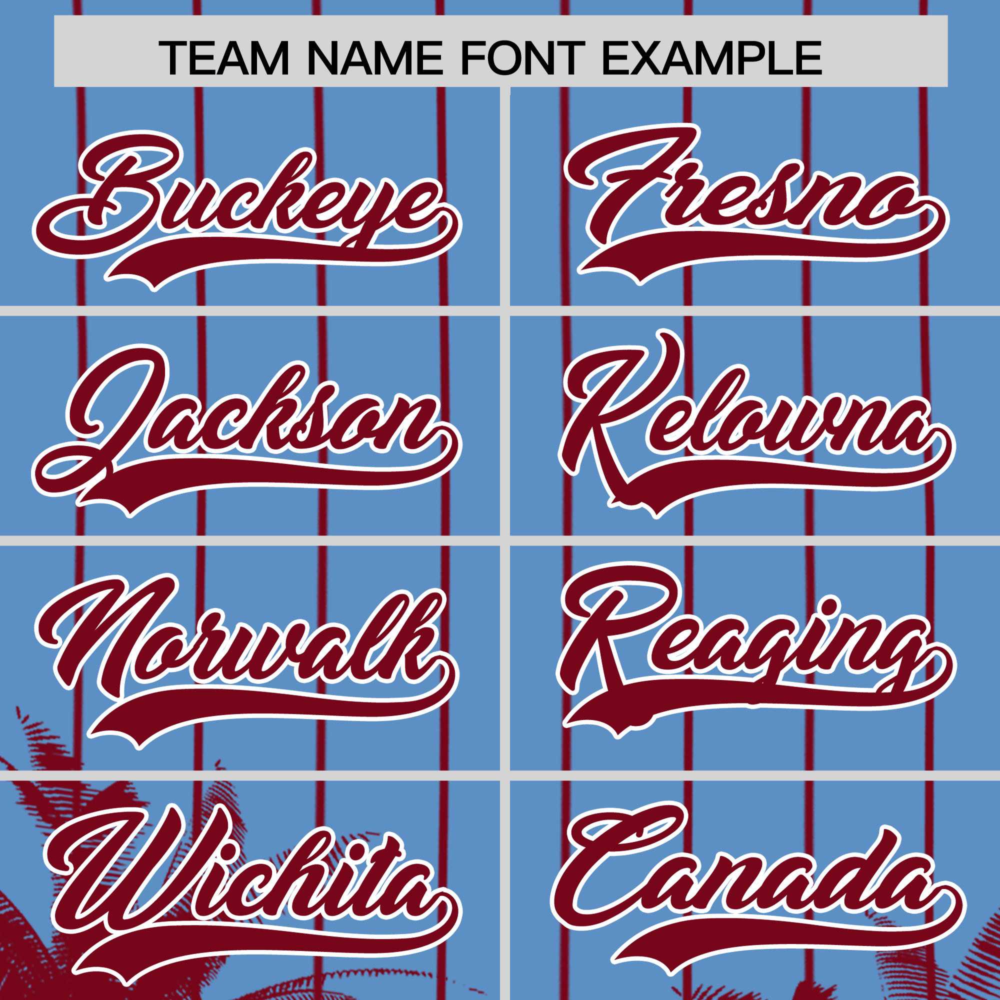 Custom Light Blue Crimson Pinstripe Coconut Tree Pattern Authentic Baseball Jersey