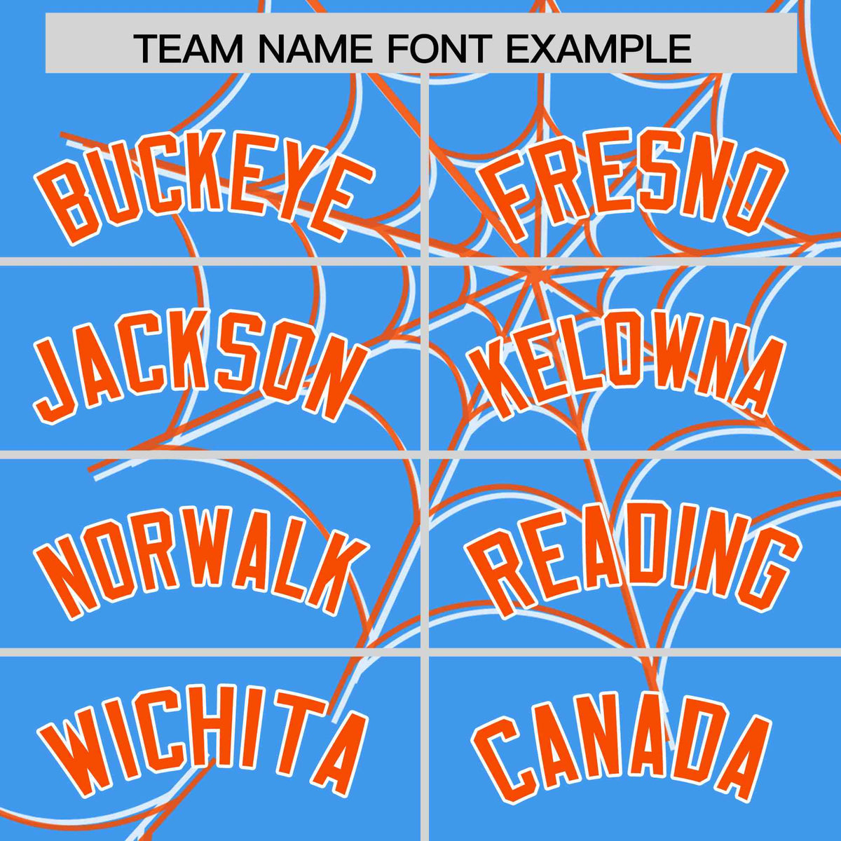 Custom Powder Blue-Orange Spider Web Pattern Raglan Sleeves Authentic Baseball Jersey | KXKSHOP