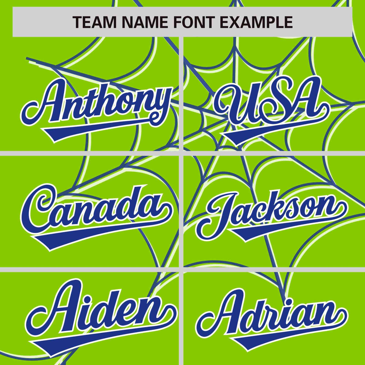 Custom Neon Green-Royal Spider Web Pattern Raglan Sleeves Authentic Baseball Jersey | KXKSHOP