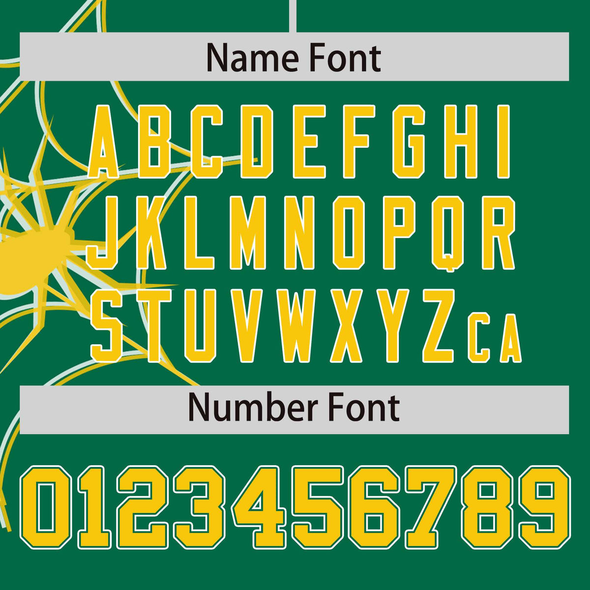 Custom Kelly Green-Gold Spider Web Pattern Raglan Sleeves Authentic Baseball Jersey | KXKSHOP