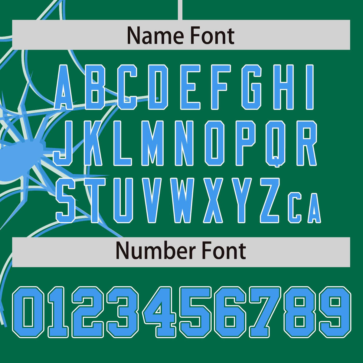 Custom Kelly Green-Powder Blue Spider Web Pattern Raglan Sleeves Authentic Baseball Jersey | KXKSHOP