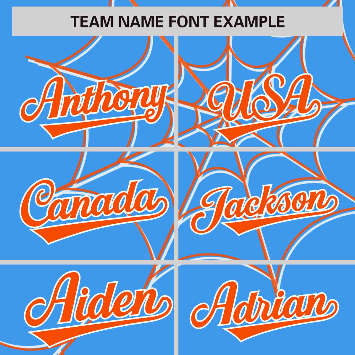 Custom Powder Blue-Orange Spider Web Pattern Raglan Sleeves Authentic Baseball Jersey | KXKSHOP