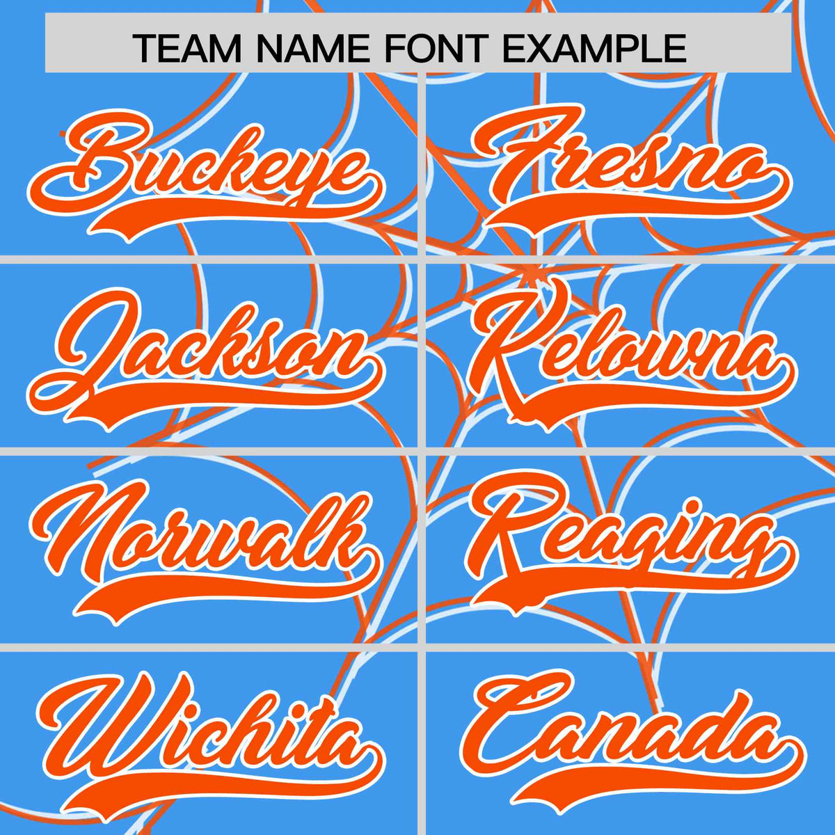 Custom Powder Blue-Orange Spider Web Pattern Raglan Sleeves Authentic Baseball Jersey | KXKSHOP