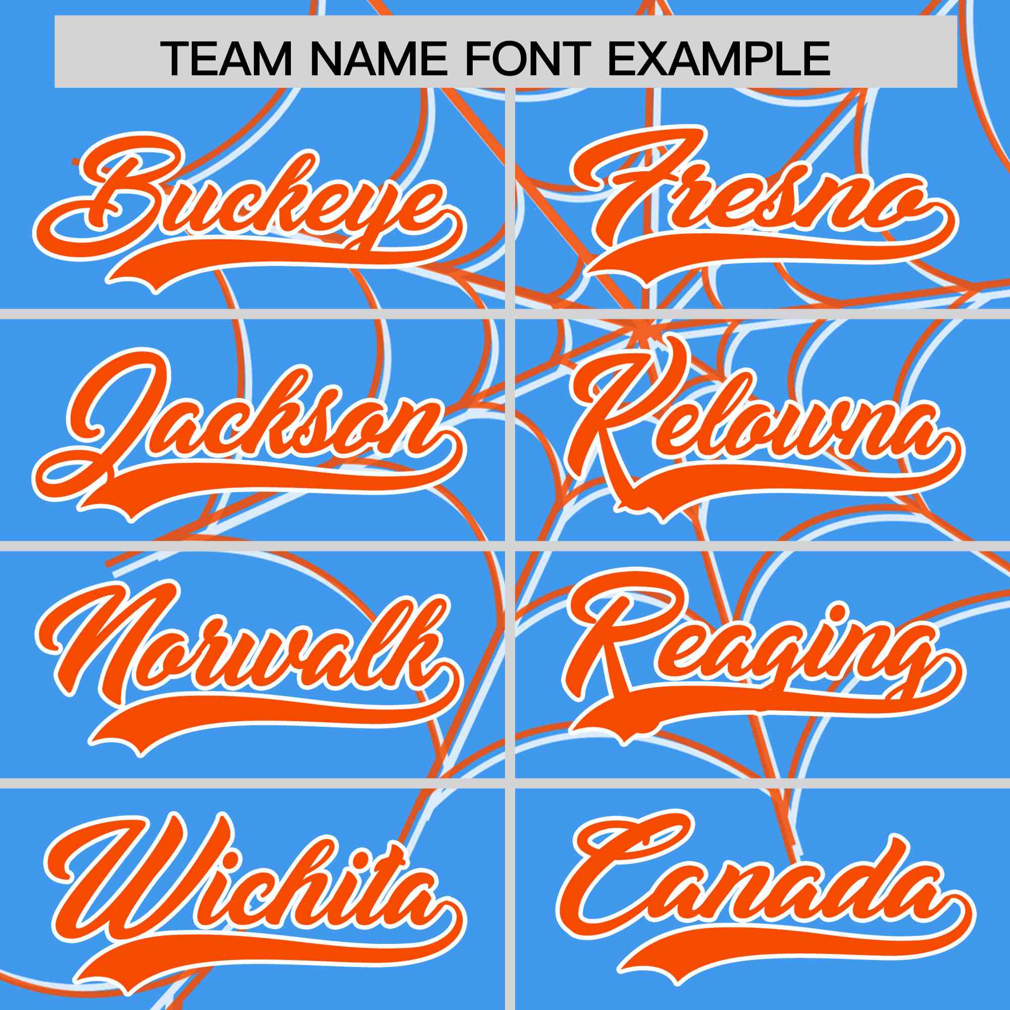 Custom Powder Blue-Orange Spider Web Pattern Raglan Sleeves Authentic Baseball Jersey | KXKSHOP