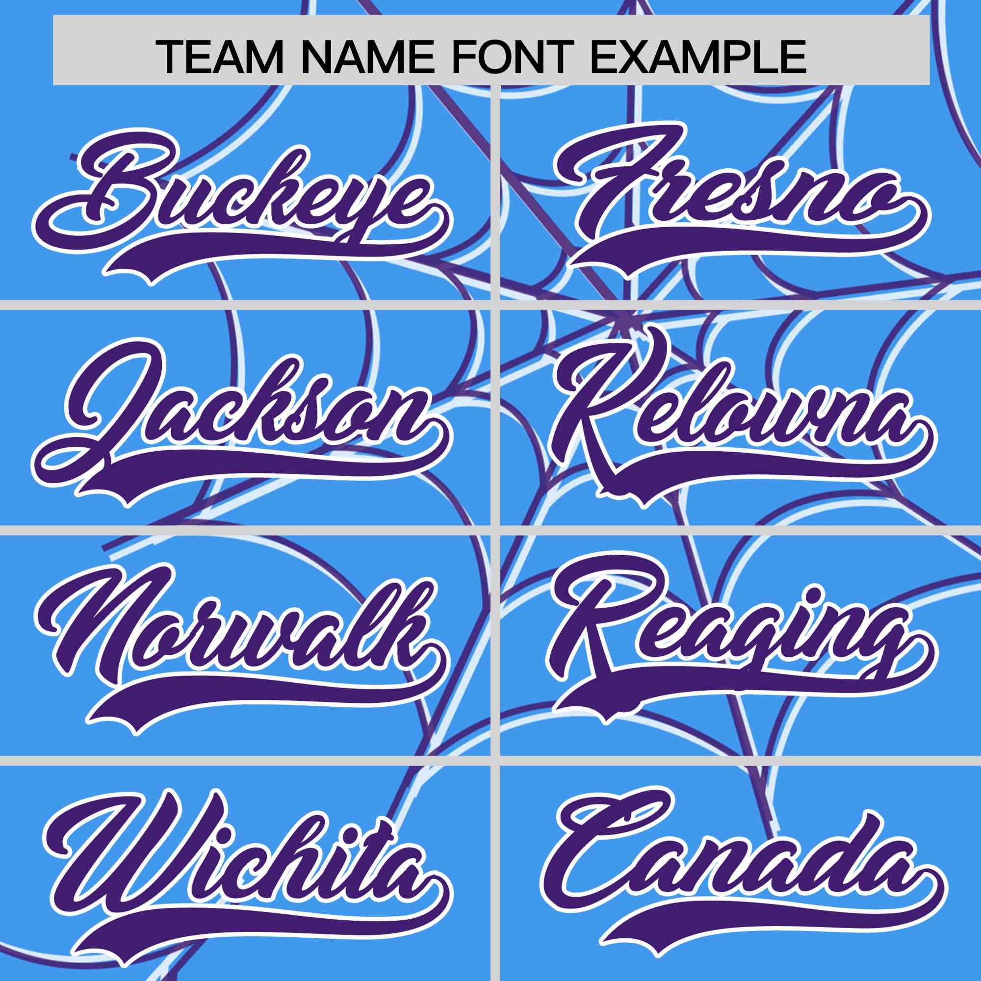 Custom Powder Blue-Purple Spider Web Pattern Raglan Sleeves Authentic Baseball Jersey | KXKSHOP