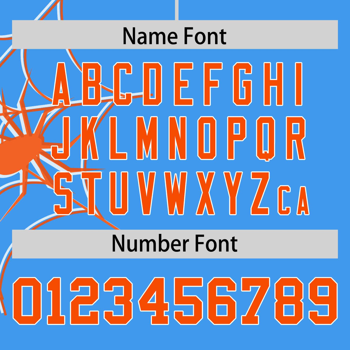 Custom Powder Blue-Orange Spider Web Pattern Raglan Sleeves Authentic Baseball Jersey | KXKSHOP