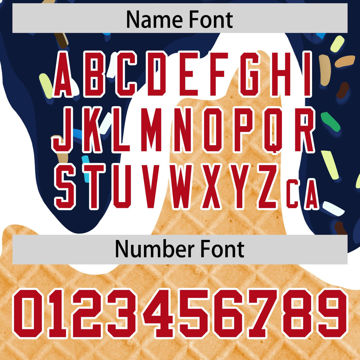 Custom Navy Ice Cream Cone Graffiti Pattern Fashion Authentic Baseball Jersey| KXKSHOP