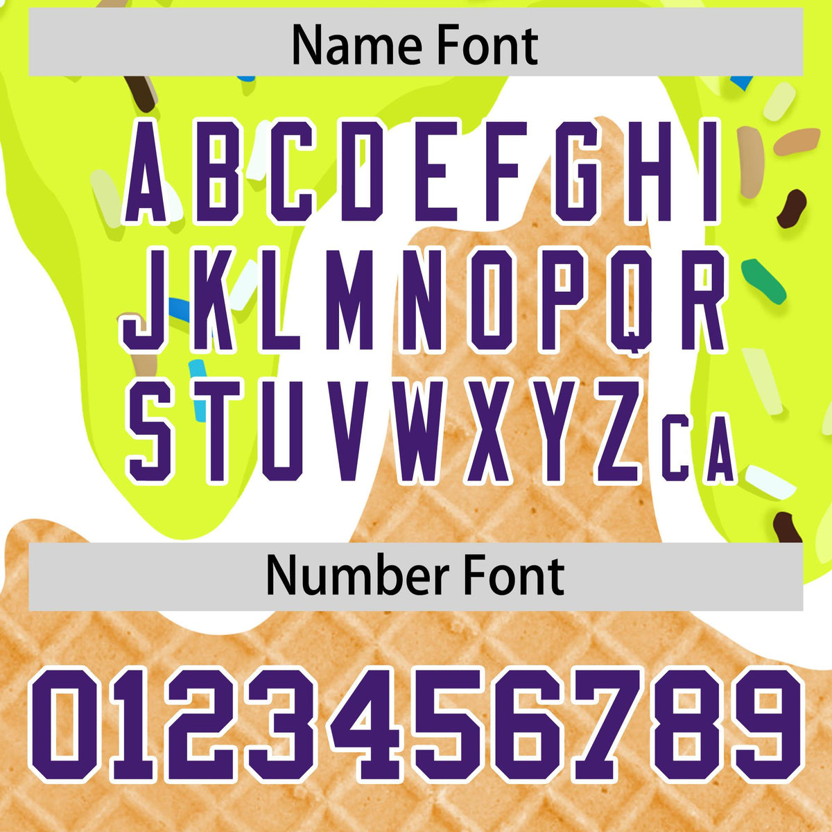 Custom Fluorescent Green Ice Cream Cone Graffiti Pattern Fashion Authentic Baseball Jersey| KXKSHOP