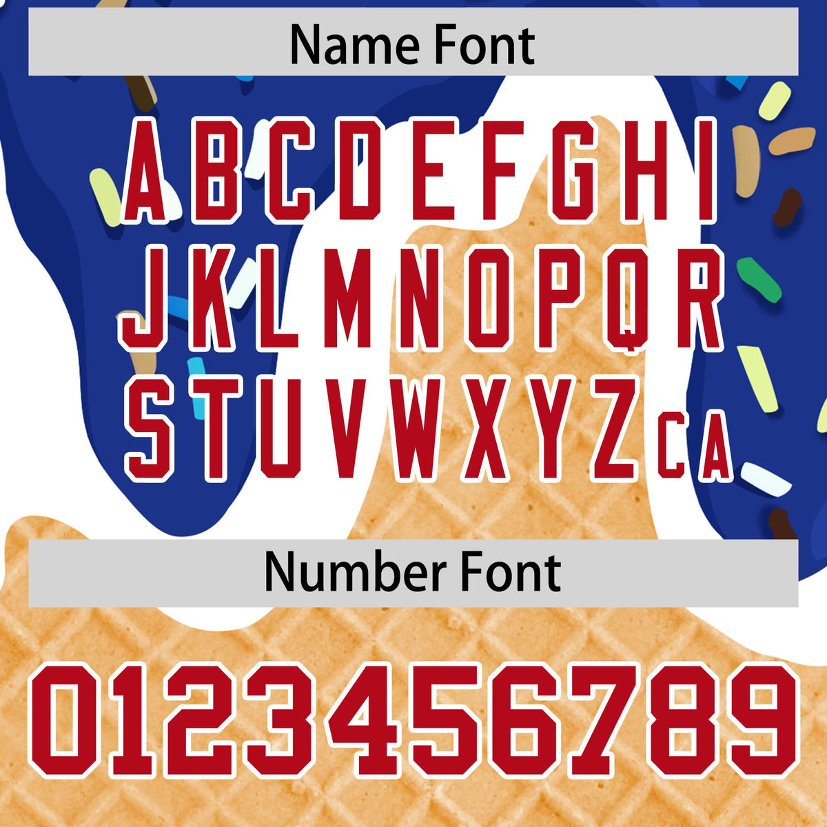 Custom Royal Ice Cream Cone Graffiti Pattern Fashion Authentic Baseball Jersey| KXKSHOP