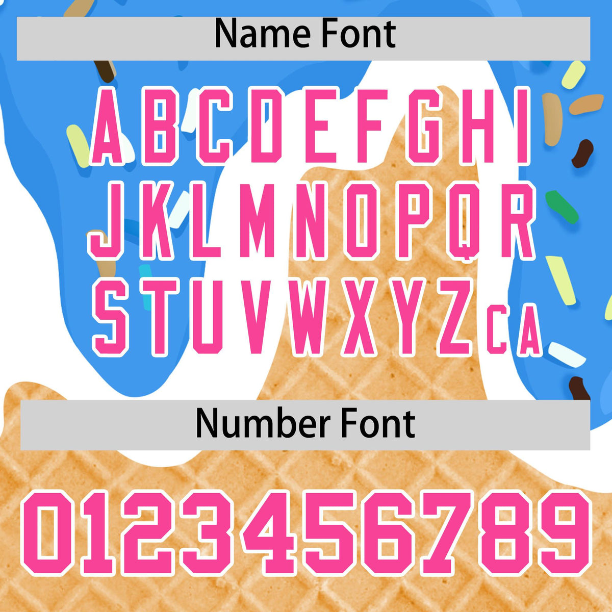 Custom Powder Blue Ice Cream Cone Graffiti Pattern Fashion Authentic Baseball Jersey| KXKSHOP