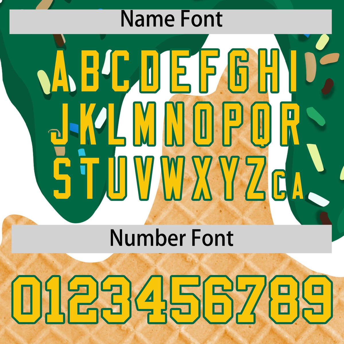 Custom Kelly Green Ice Cream Cone Graffiti Pattern Fashion Authentic Baseball Jersey| KXKSHOP