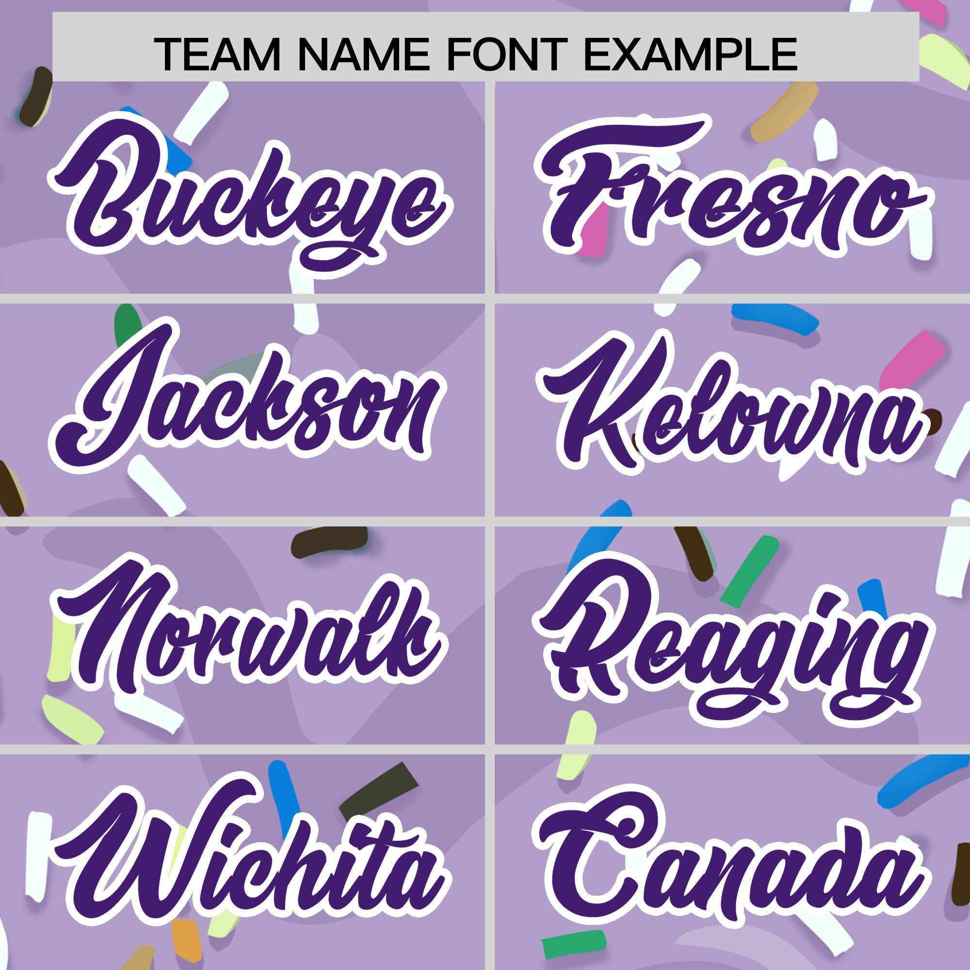 Custom Light Purple Ice Cream Cone Graffiti Pattern Fashion Authentic Baseball Jersey| KXKSHOP
