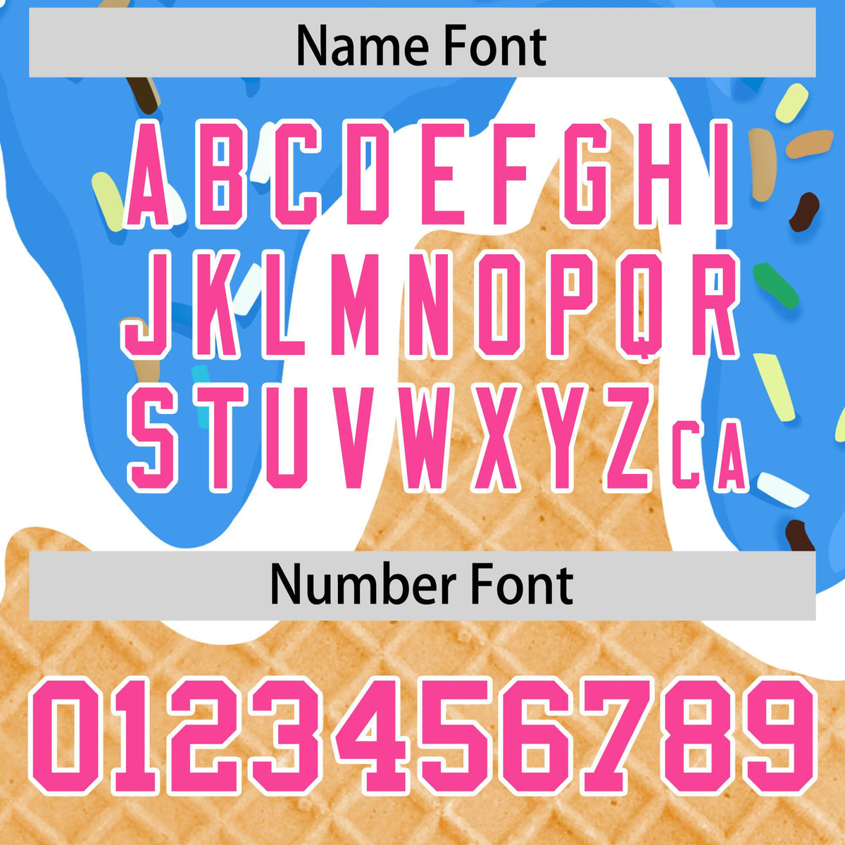 Custom Powder Blue Ice Cream Cone Graffiti Pattern Fashion Authentic Baseball Jersey| KXKSHOP