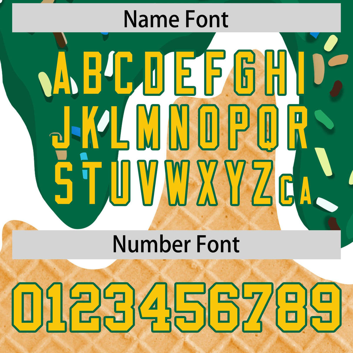 Custom Kelly Green Ice Cream Cone Graffiti Pattern Fashion Authentic Baseball Jersey| KXKSHOP