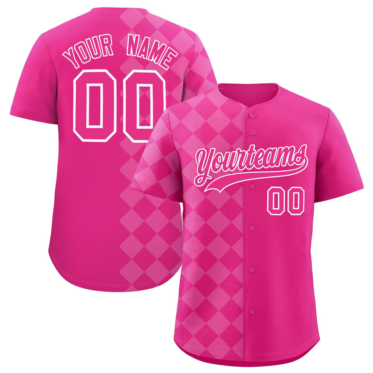 Custom Rose Red Rhombus Design Authentic Baseball Jersey| KXKSHOP