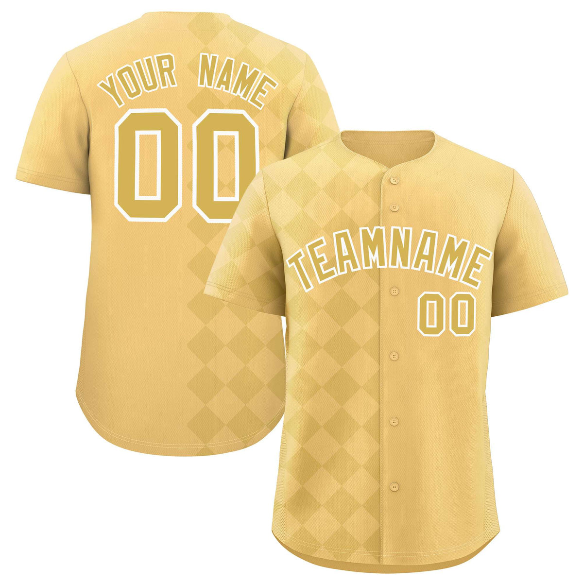 Custom Khaki Rhombus Design Authentic Baseball Jersey| KXKSHOP