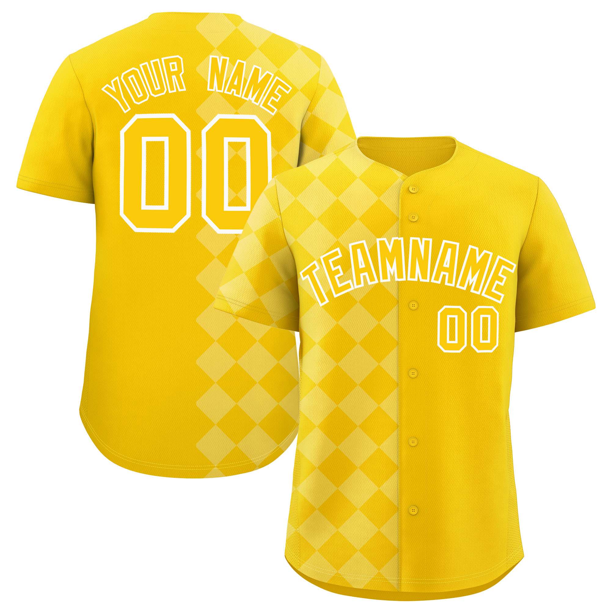 Custom Gold Rhombus Design Authentic Baseball Jersey| KXKSHOP