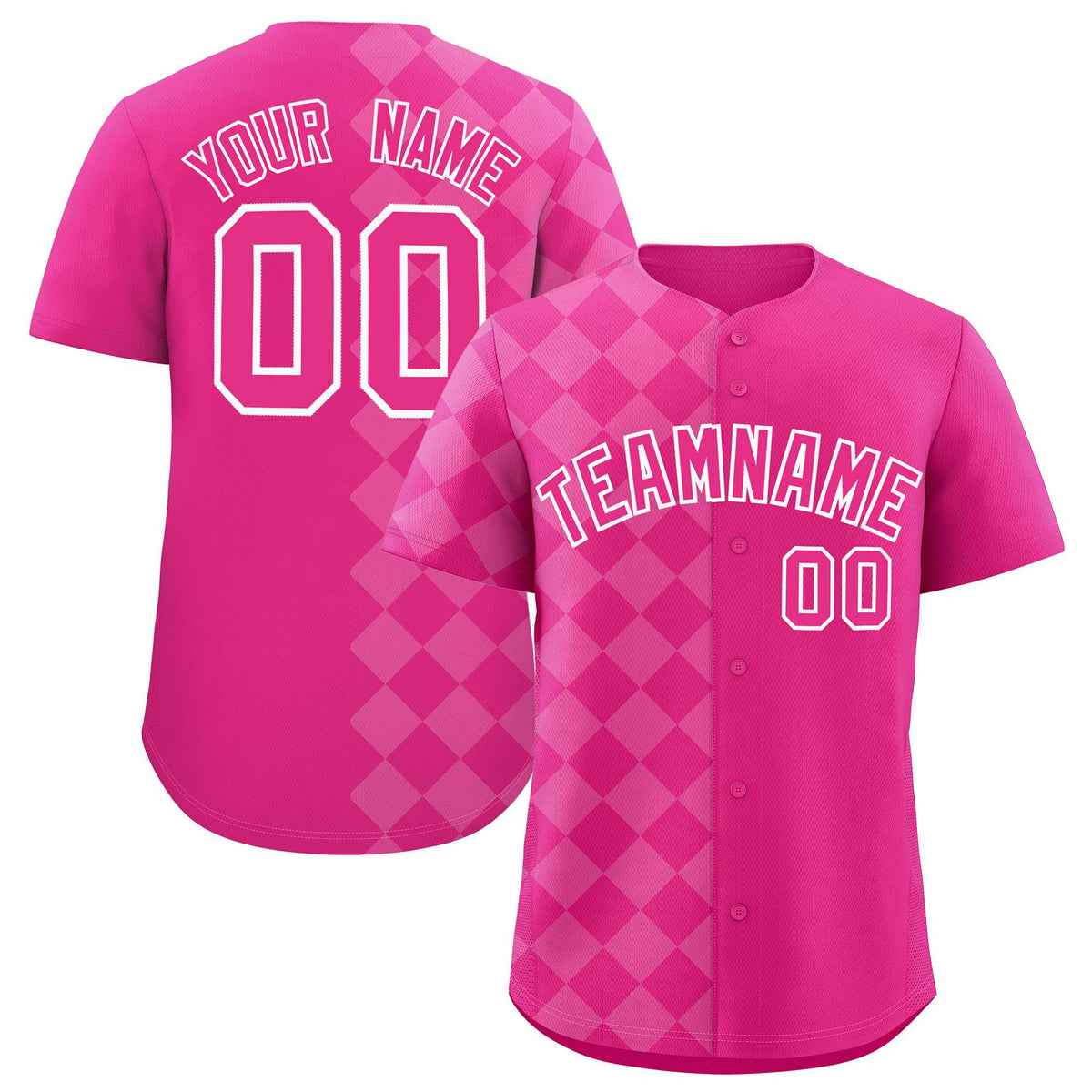 Custom Rose Red Rhombus Design Authentic Baseball Jersey| KXKSHOP