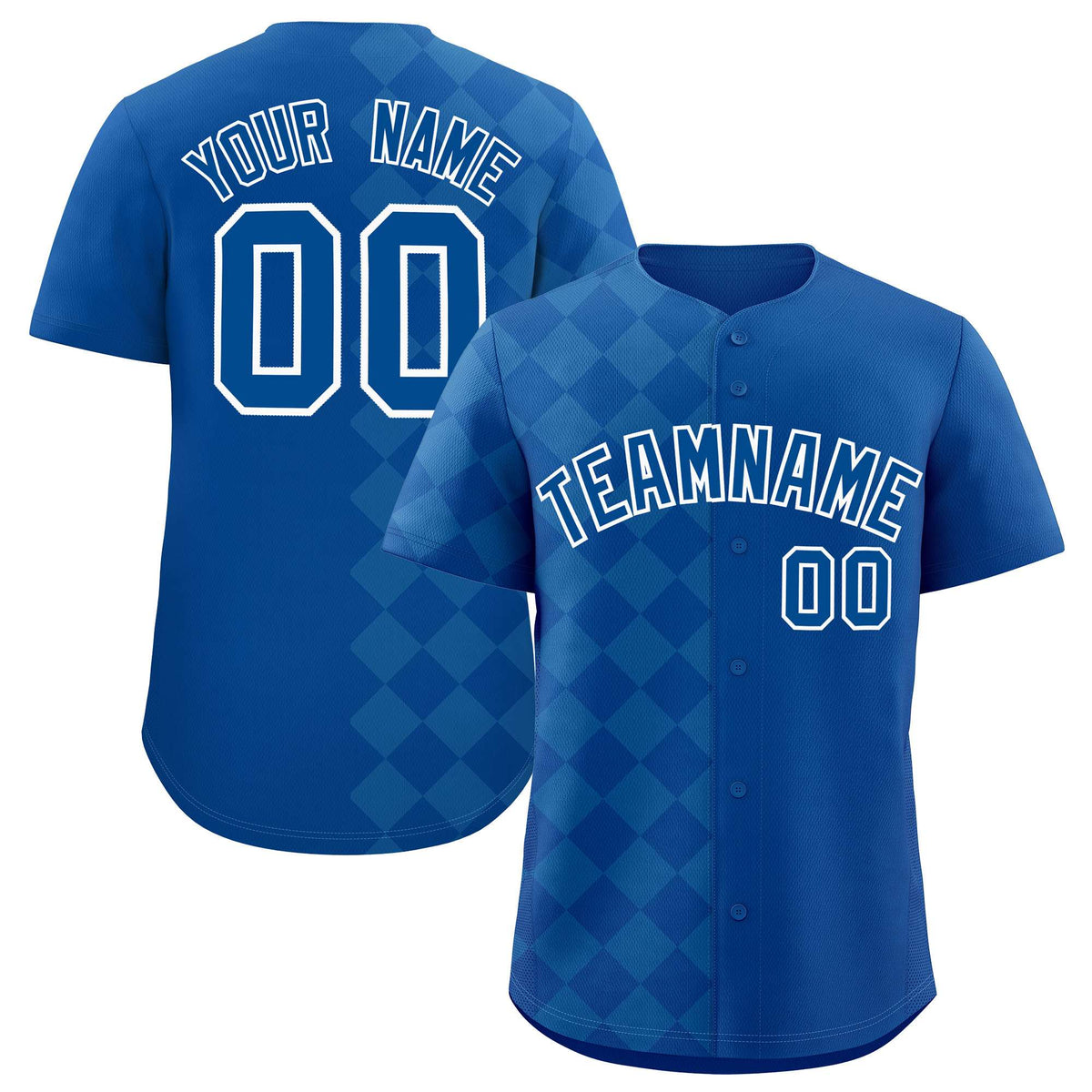 Custom Royal Rhombus Design Authentic Baseball Jersey| KXKSHOP