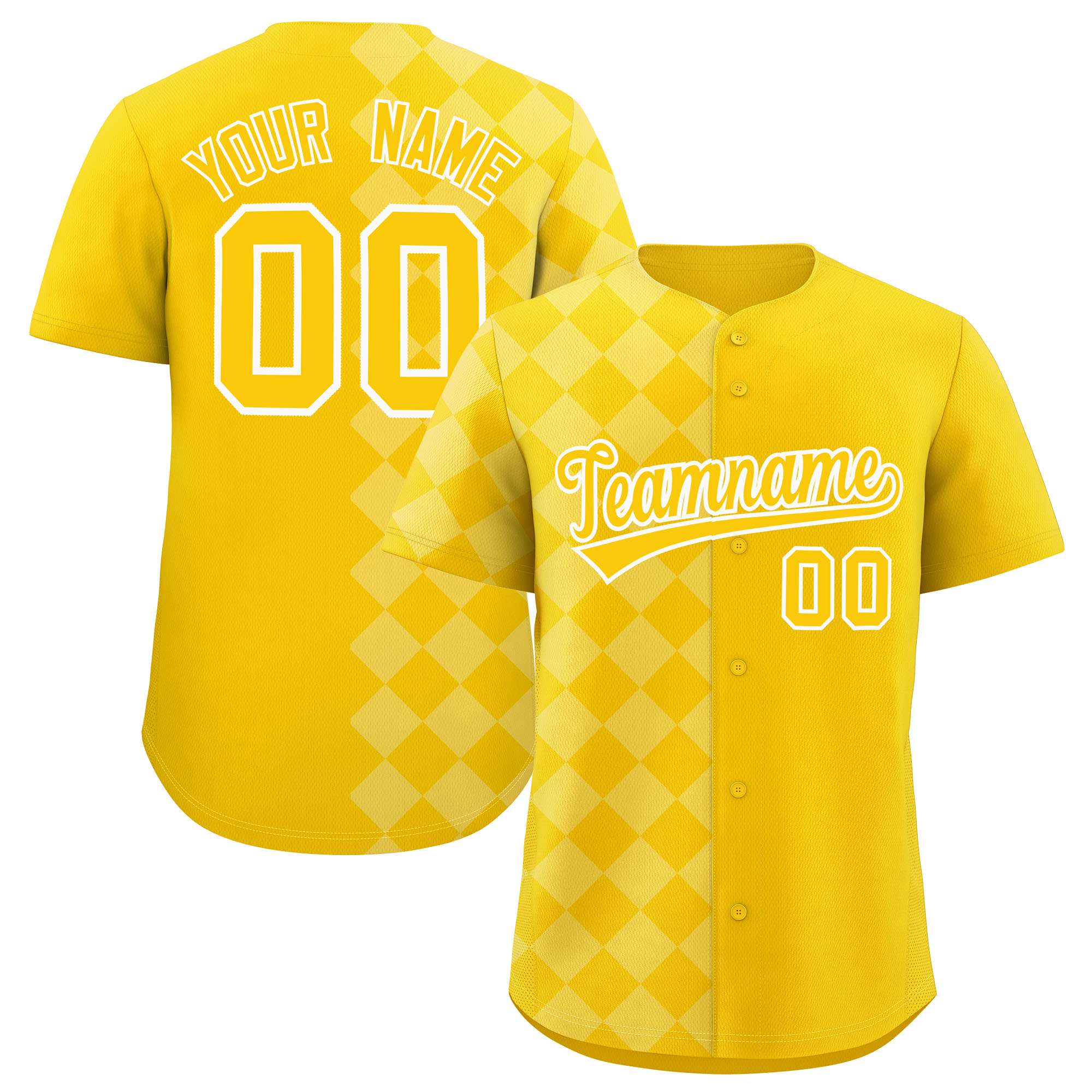 Custom Gold Rhombus Design Authentic Baseball Jersey| KXKSHOP