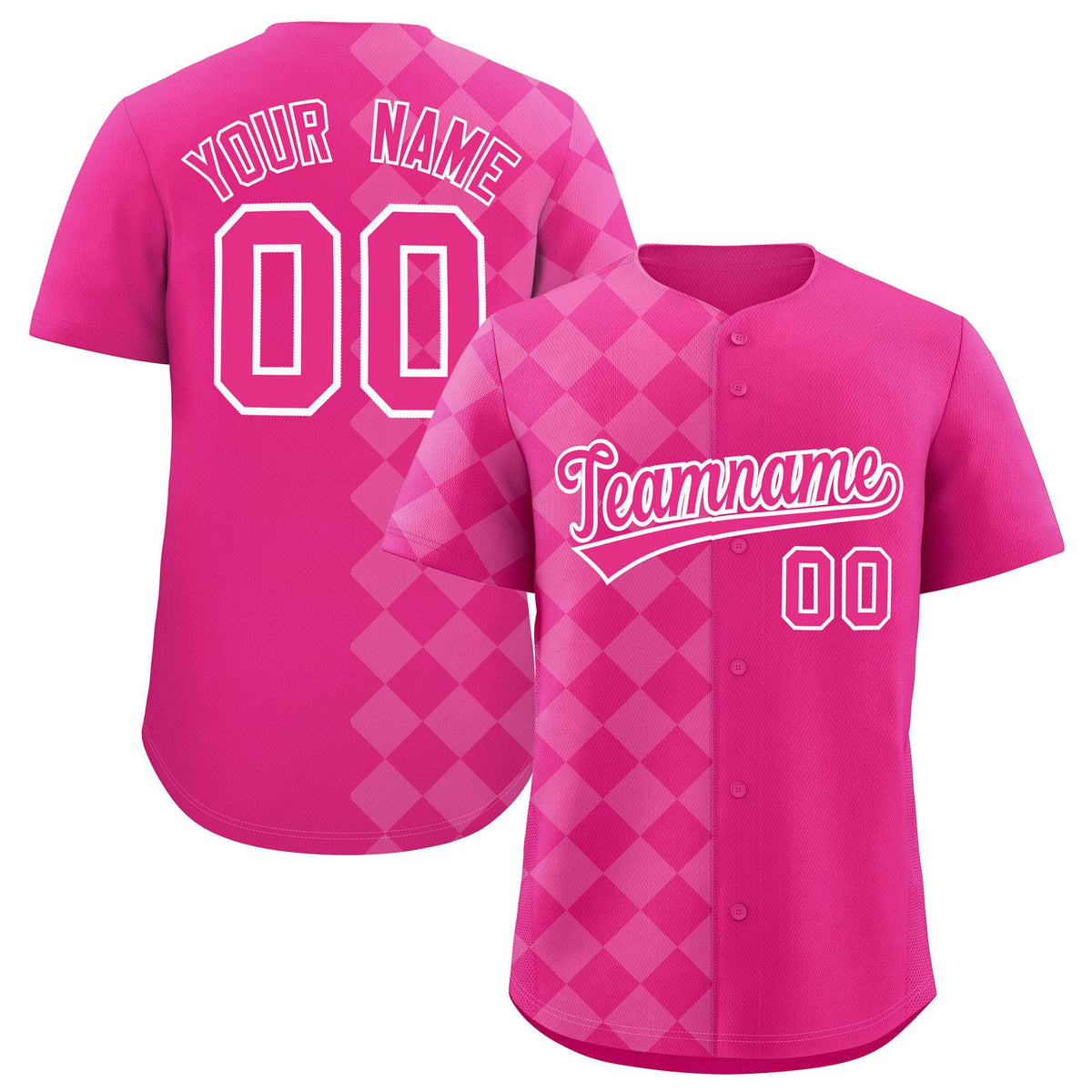 Custom Rose Red Rhombus Design Authentic Baseball Jersey| KXKSHOP