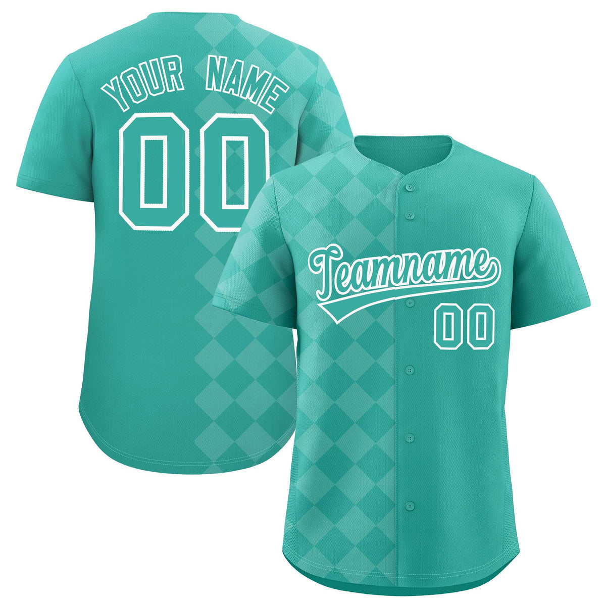 Custom Bright Green Rhombus Design Authentic Baseball Jersey| KXKSHOP