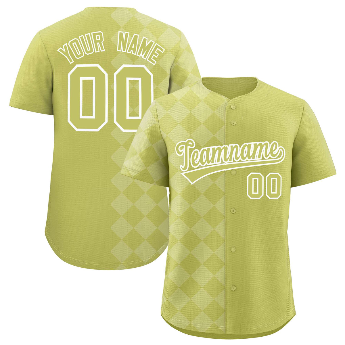 Custom Champagne Rhombus Design Authentic Baseball Jersey| KXKSHOP