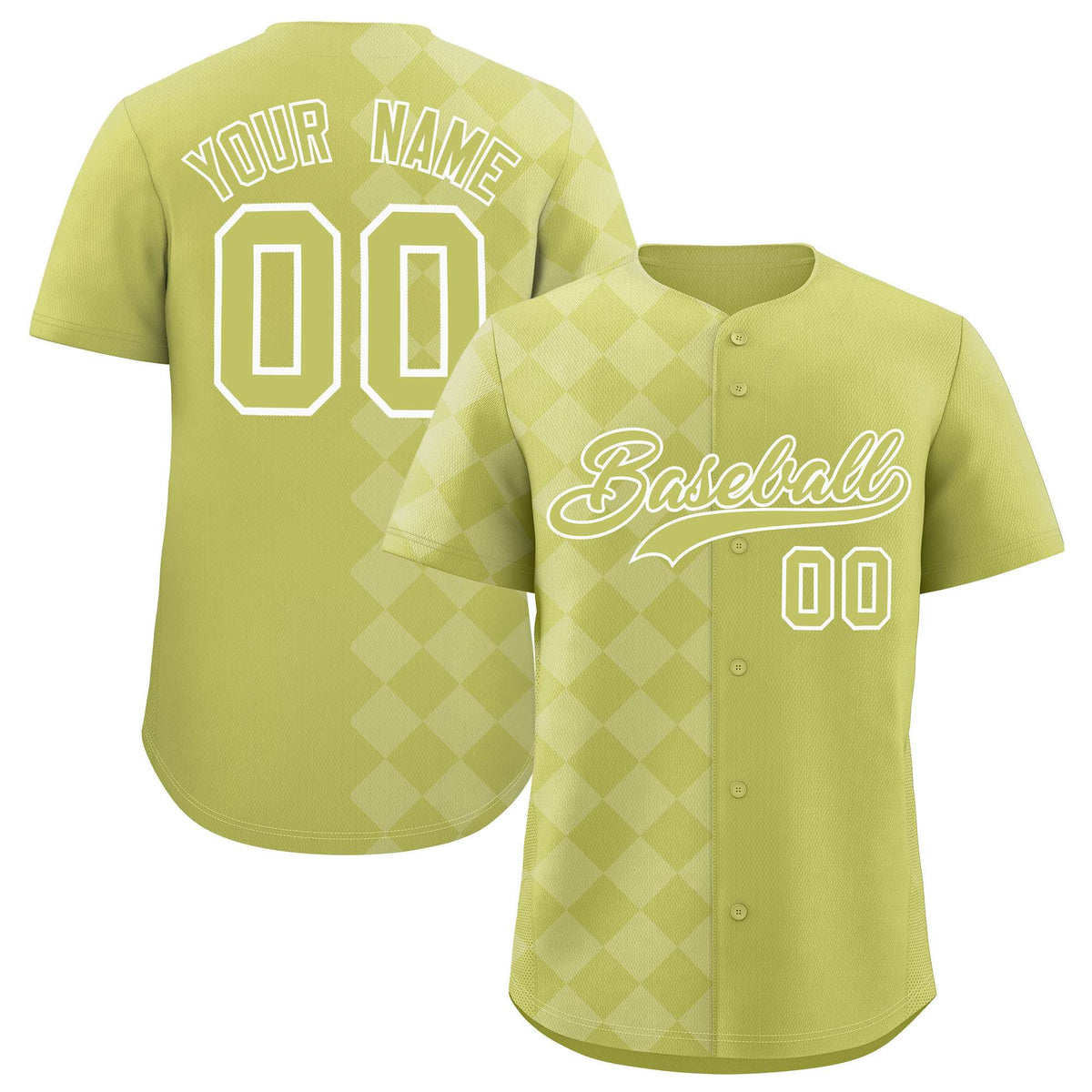 Custom Champagne Rhombus Design Authentic Baseball Jersey| KXKSHOP