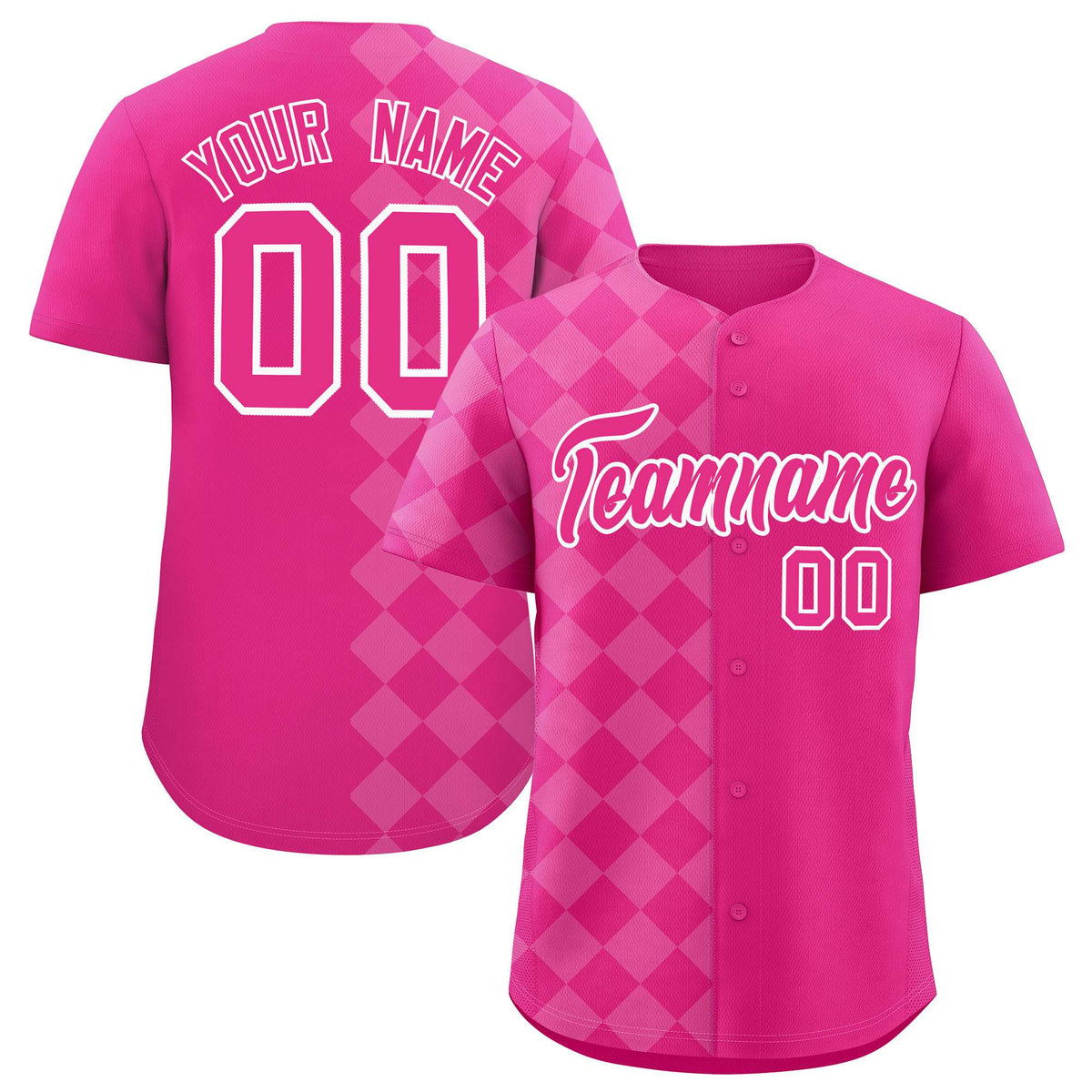 Custom Rose Red Rhombus Design Authentic Baseball Jersey| KXKSHOP