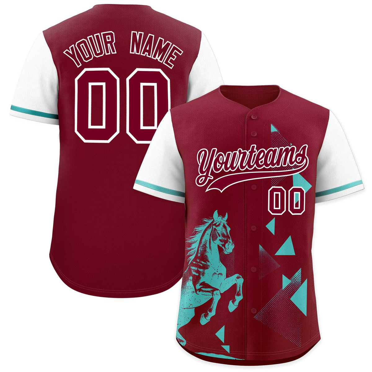 Custom White Crimson Raptor Series Raglan Sleeves Wrinkle-Resistant Baseball Jersey