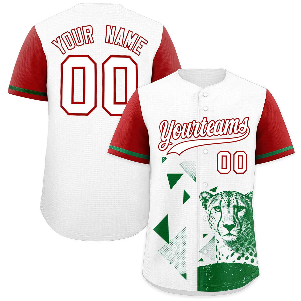 Custom Red White Raptor Series Raglan Sleeves Urban Style Baseball Jersey