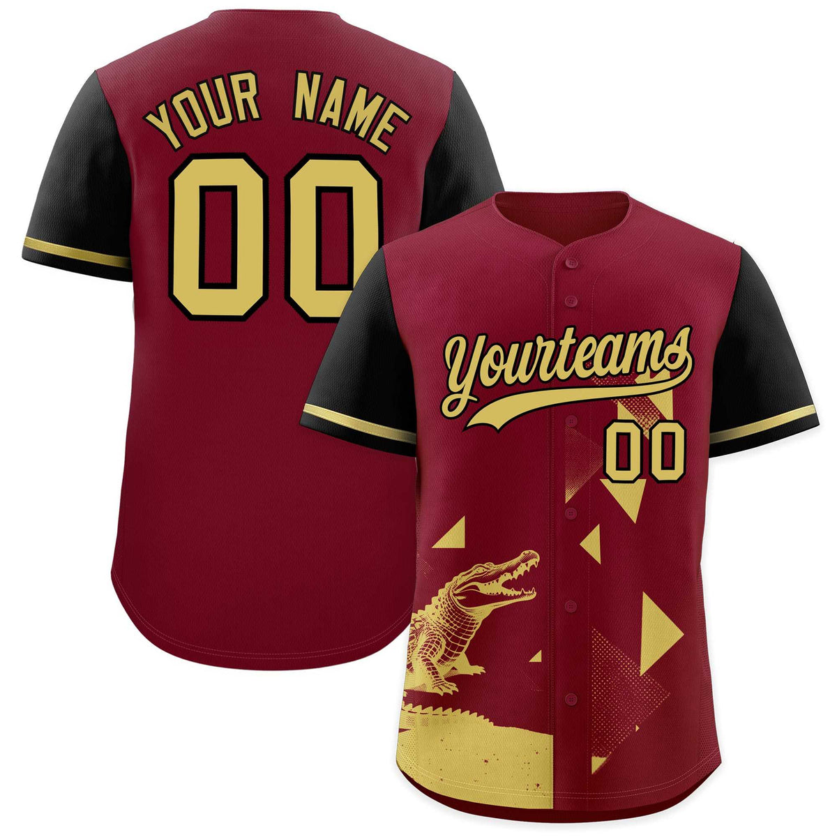 Custom Black Crimson Raptor Series Raglan Sleeves Street Style Baseball Jersey