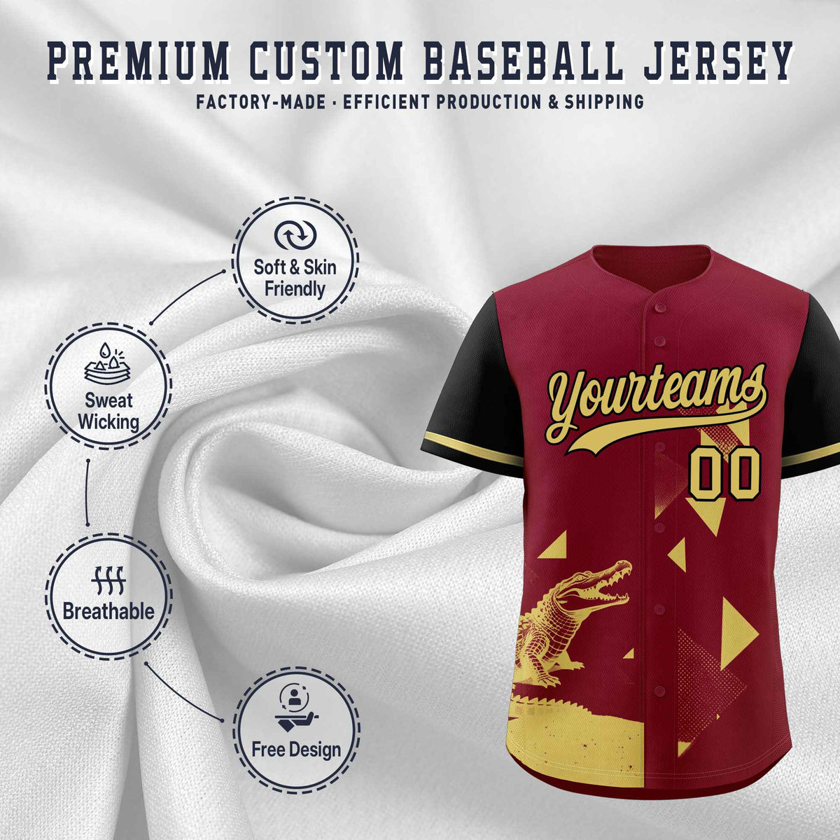 Custom Black Crimson Raptor Series Raglan Sleeves Street Style Baseball Jersey