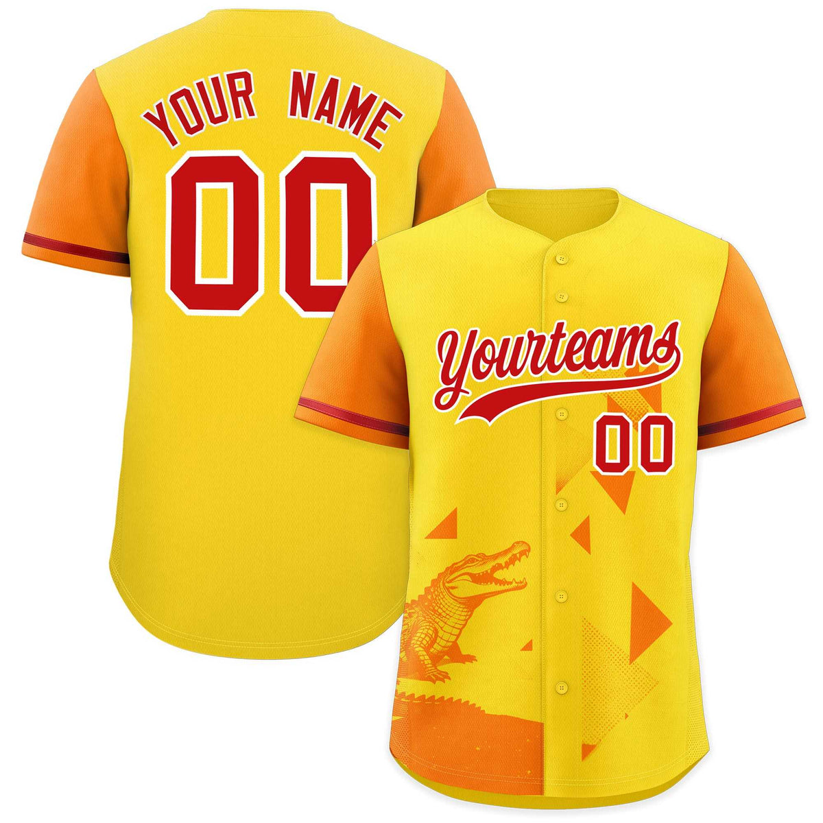 Custom Orange Gold Raptor Series Raglan Sleeves Casual Sports Baseball Jersey