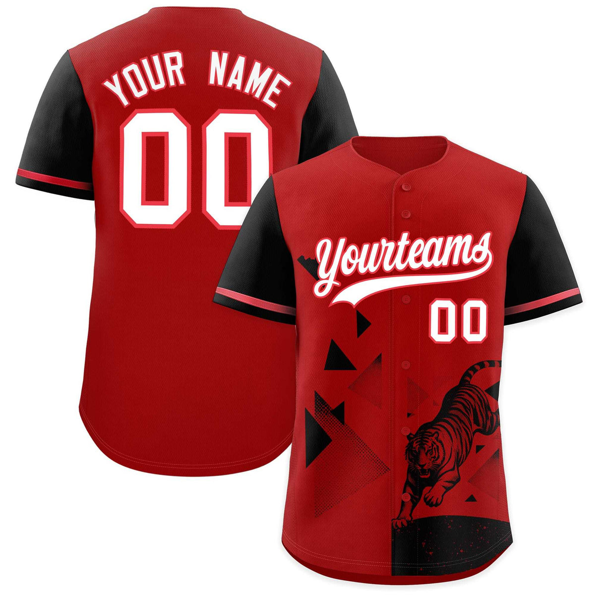 Custom Black Red Raptor Series Raglan Sleeves Lightweight Baseball Jersey