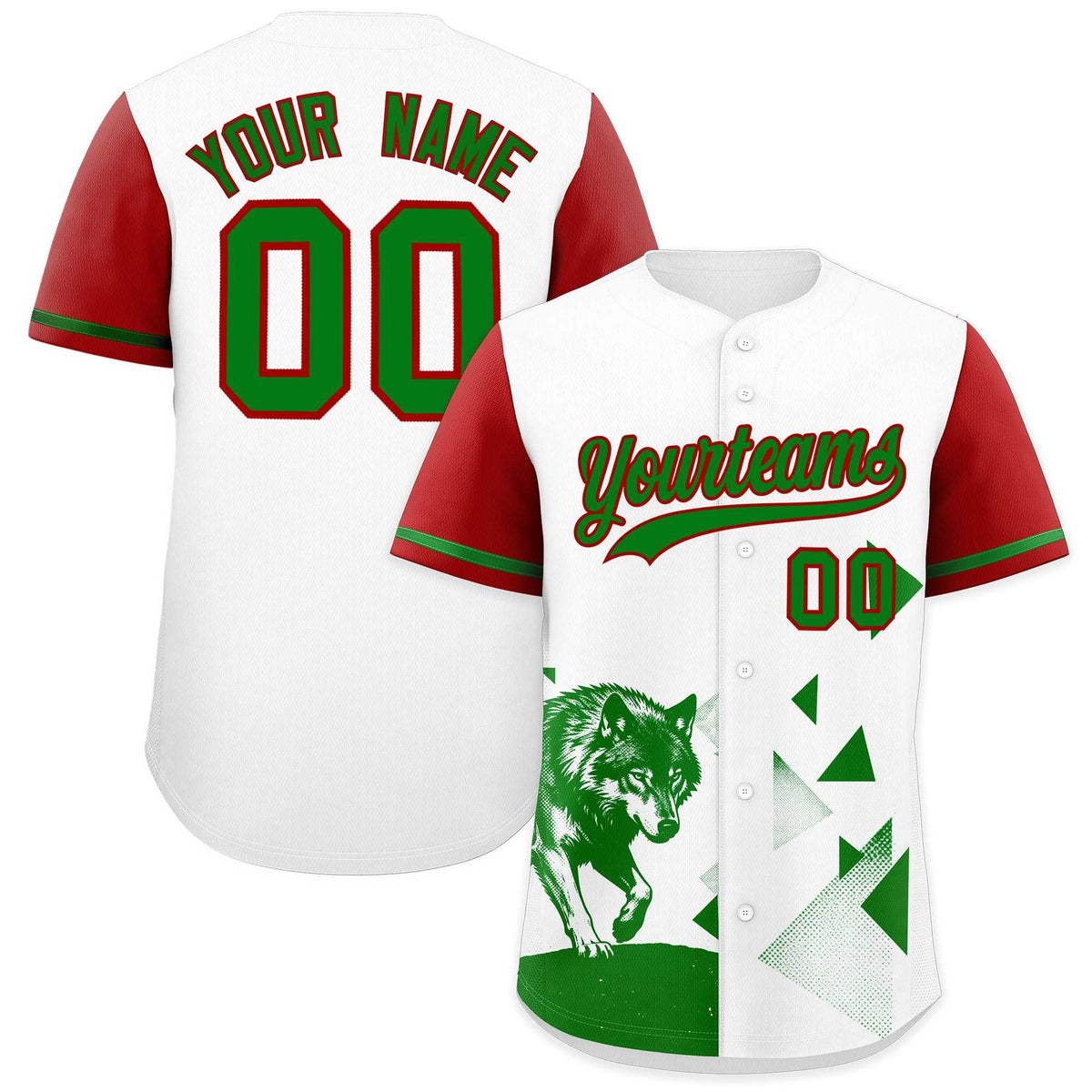 Custom Red White Raptor Series Raglan Sleeves Drapable Baseball Jersey