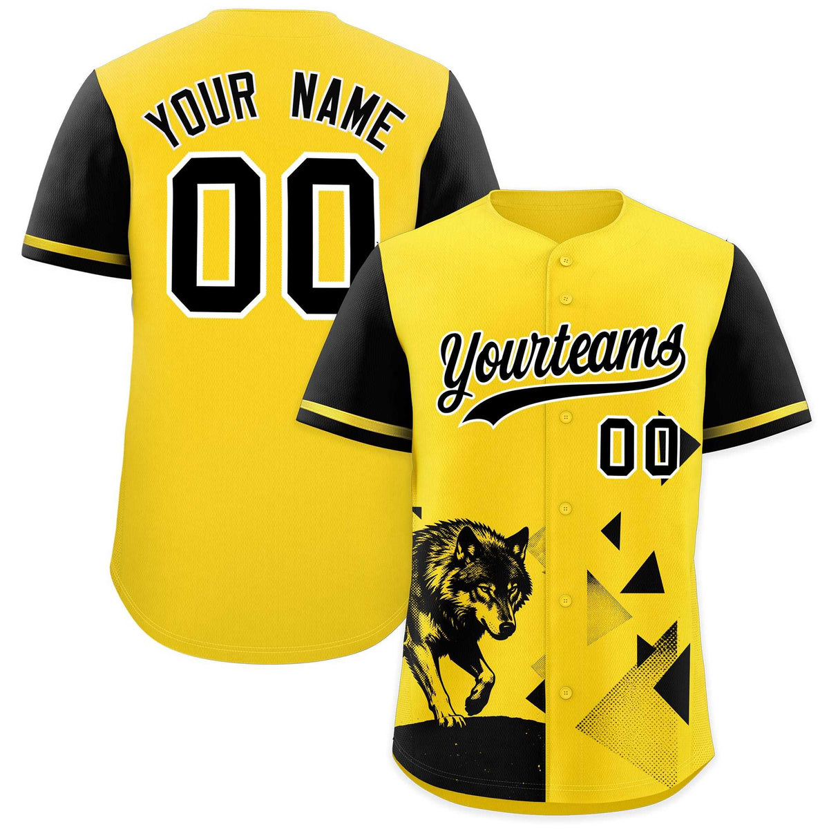 Custom Black Gold Raptor Series Raglan Sleeves Wrinkle-Resistant Baseball Jersey