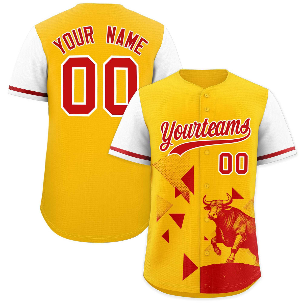 Custom White Yellow Raptor Series Raglan Sleeves Casual Sports Baseball Jersey