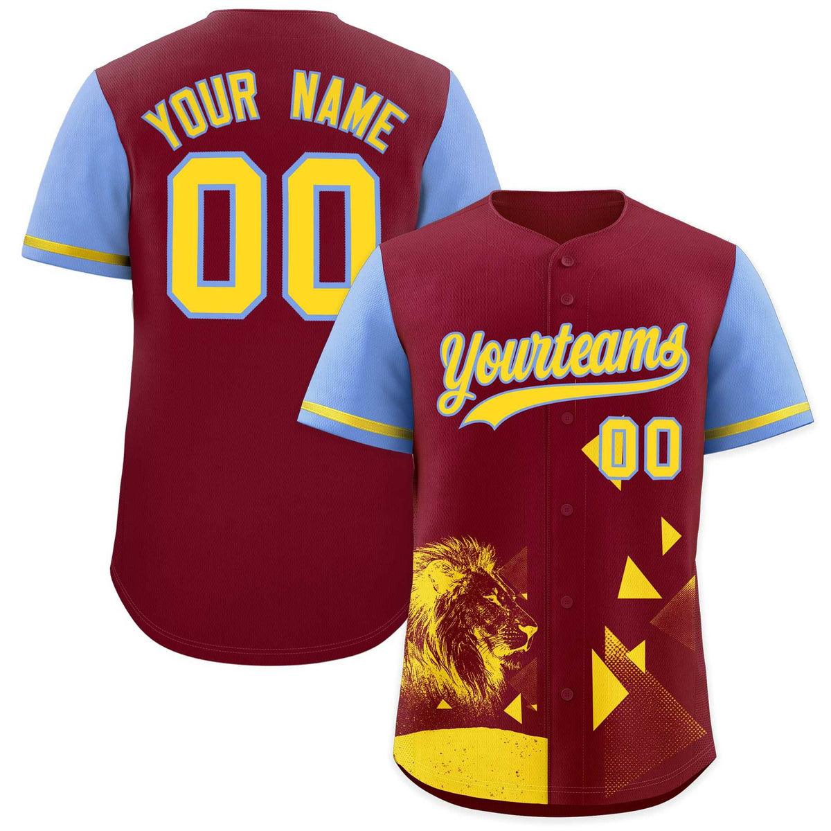 Custom Light Blue Crimson Raptor Series Raglan Sleeves Breathable Baseball Jersey