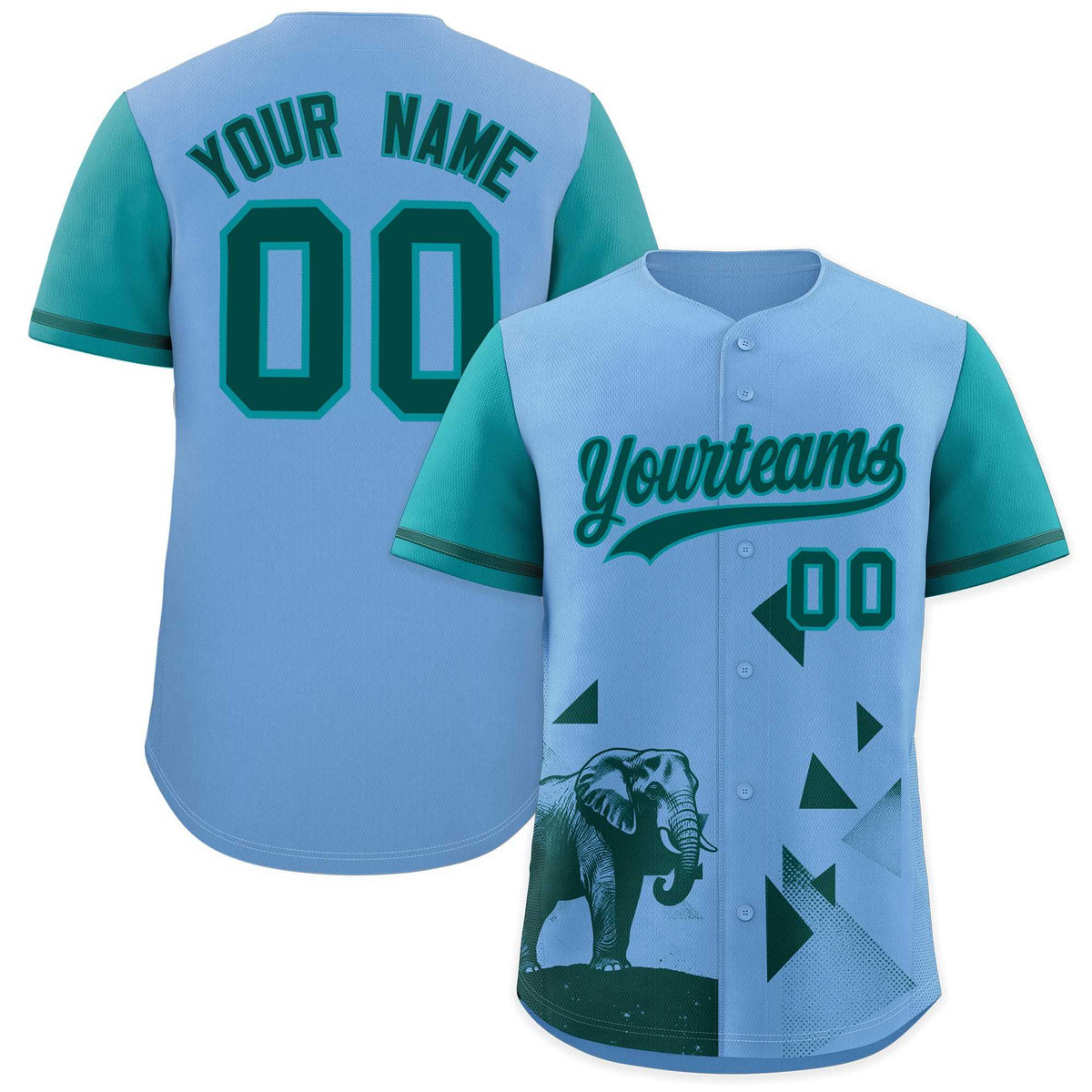 Custom Aqua Light Blue Raptor Series Raglan Sleeves Casual Sports Baseball Jersey