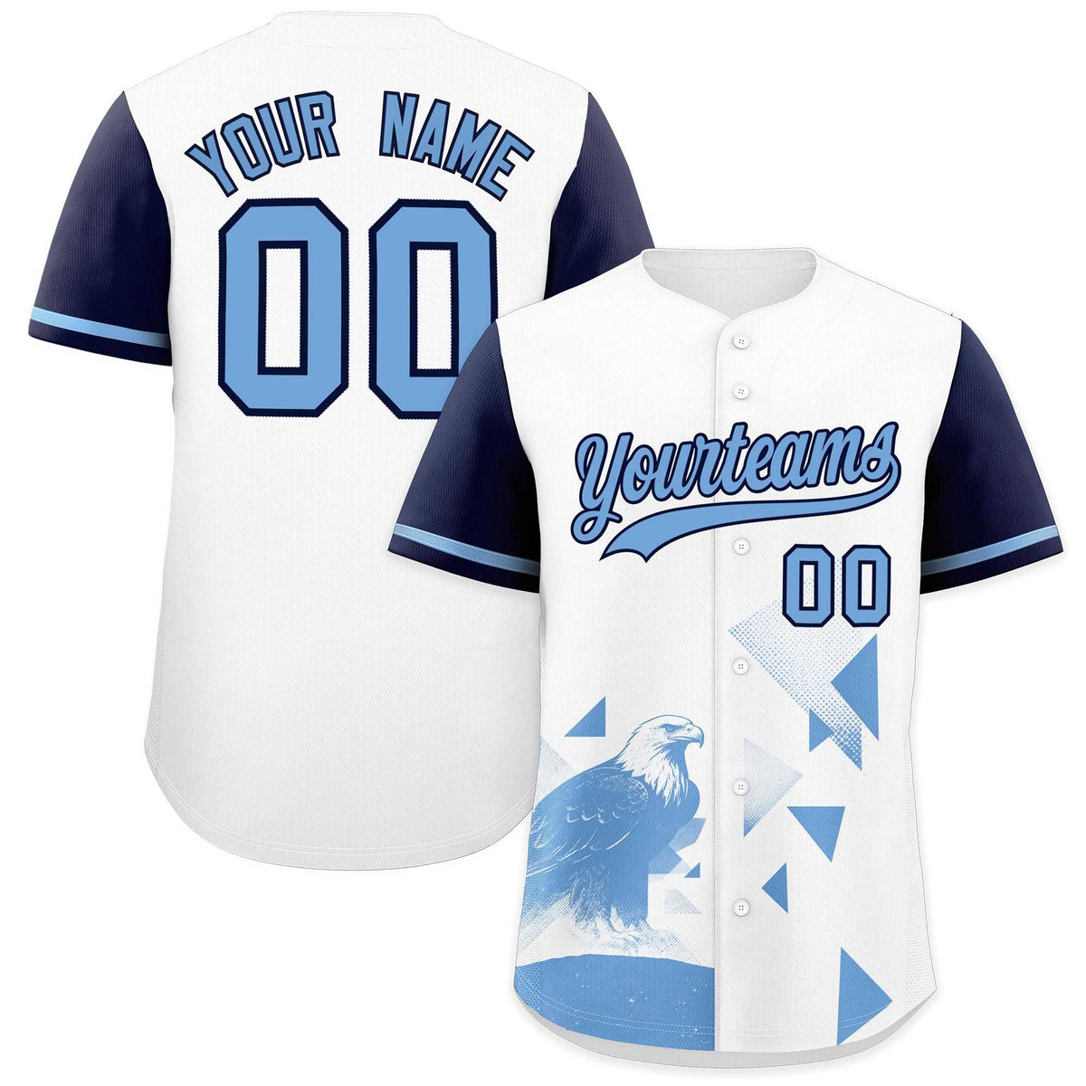 Custom Navy White Raptor Series Raglan Sleeves Hip Hop Baseball Jersey