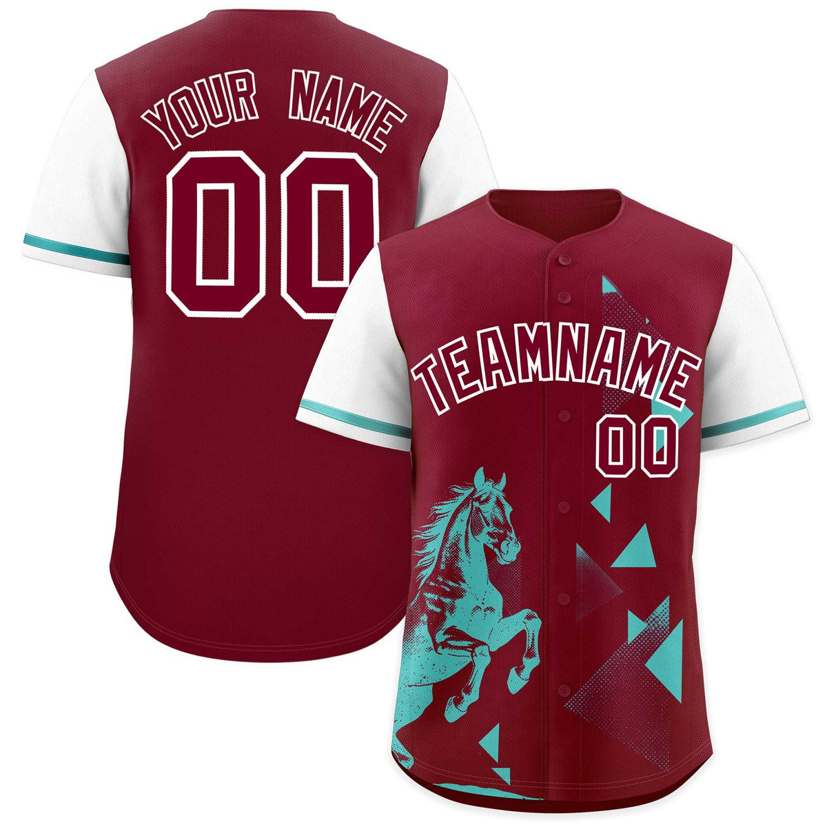 Custom White Crimson Raptor Series Raglan Sleeves Wrinkle-Resistant Baseball Jersey